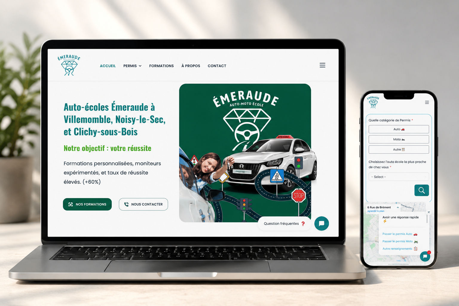 Site vitrine Auto-École Émeraude